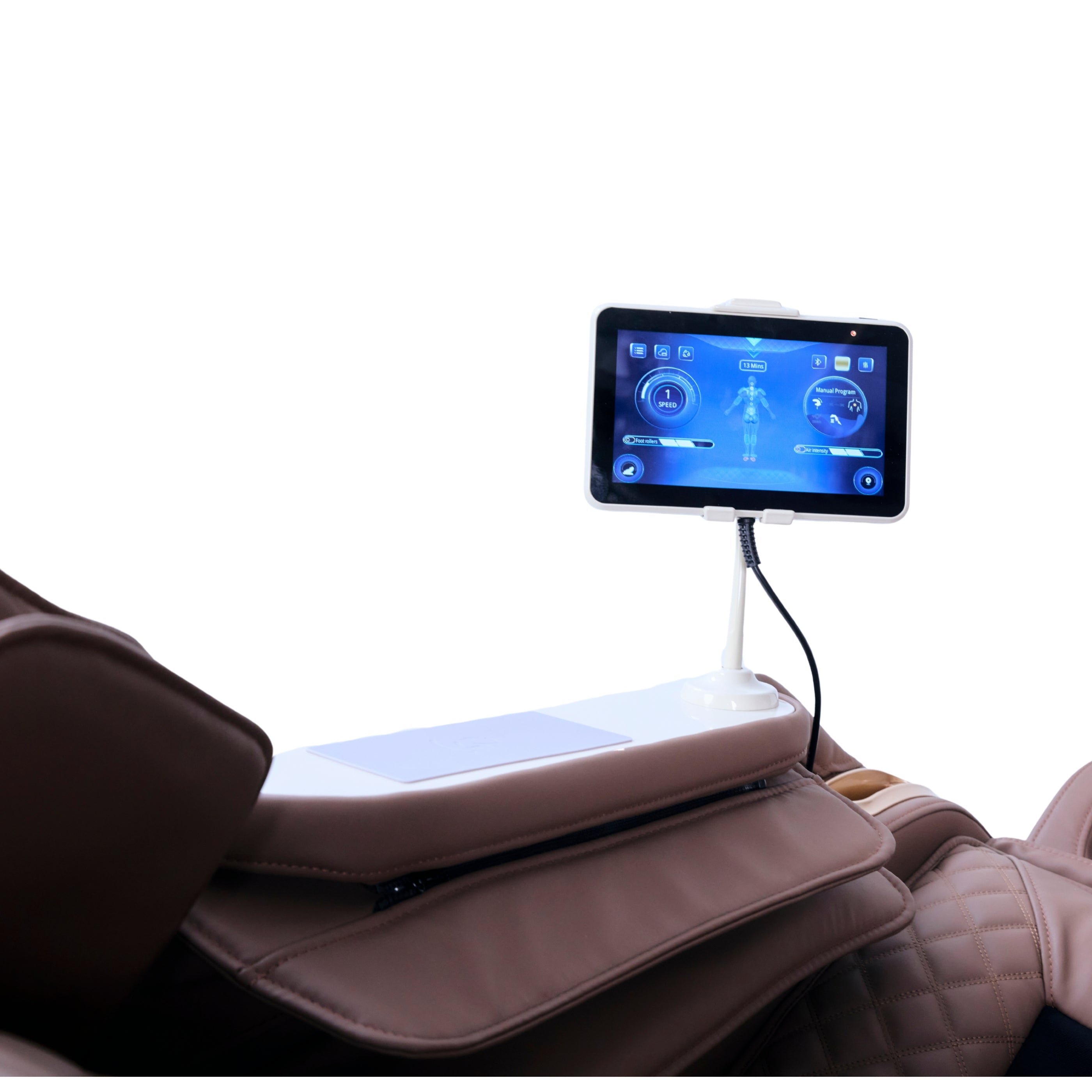 IWAO Gravity med stemmestyring - 4D massasjestol - Hvit/Brun