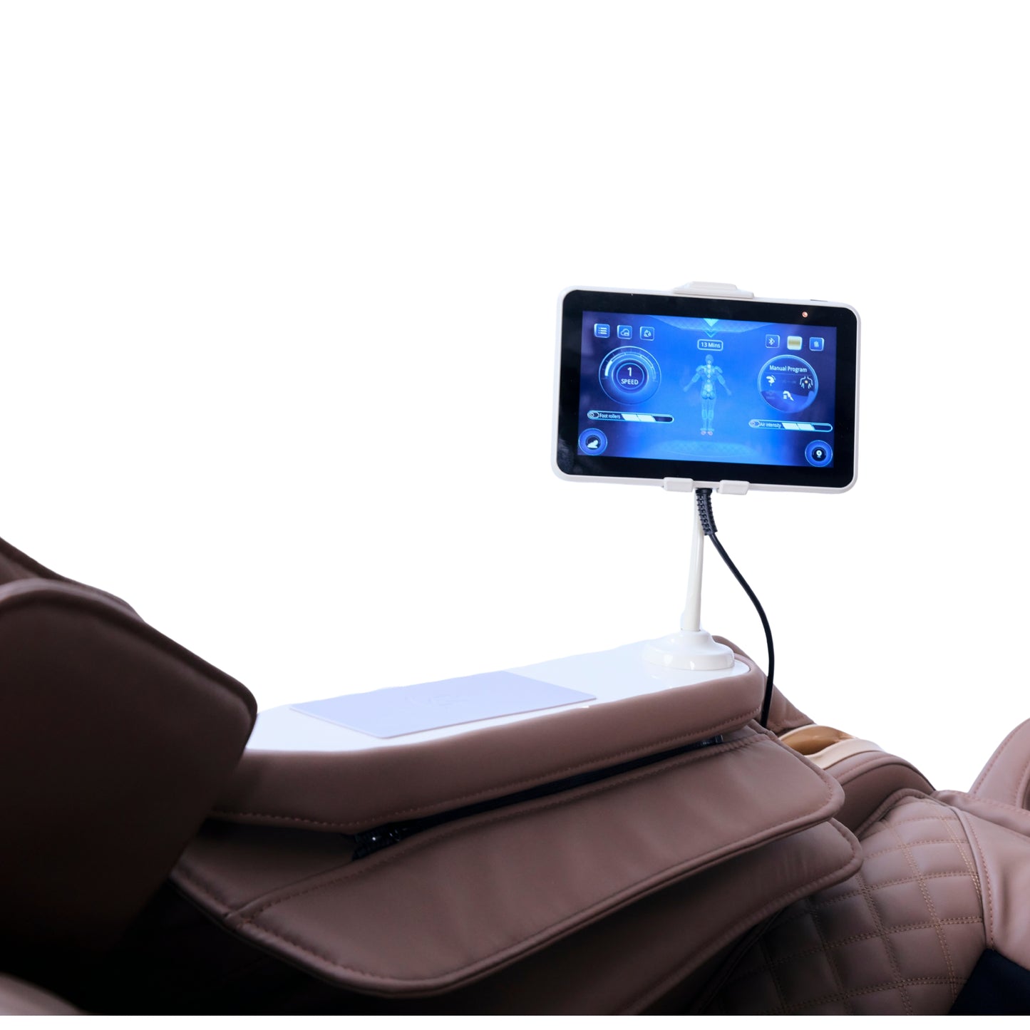 IWAO Gravity med stemmestyring - 4D massasjestol - Hvit/Brun