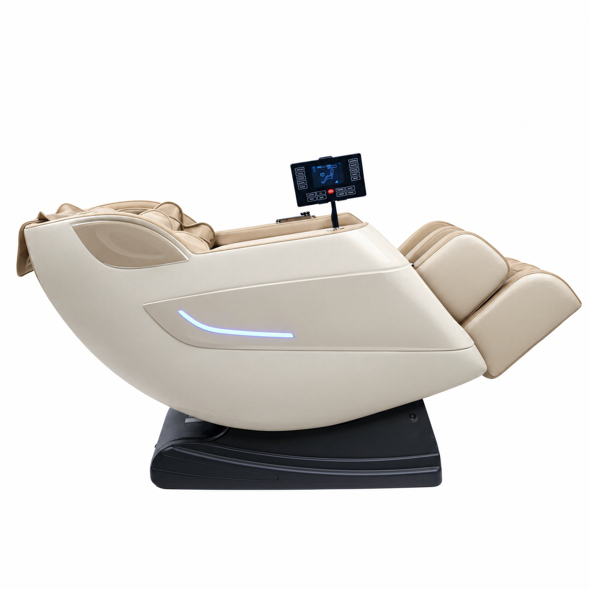 IWAO Performance beige massagestol i liggende zero gravity-position